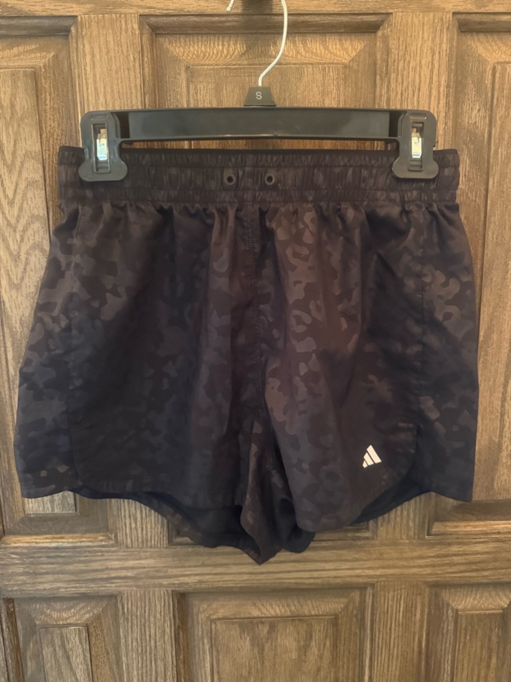 Adidas Black Leopard Print Athletic Shorts Small Running Gym Workout